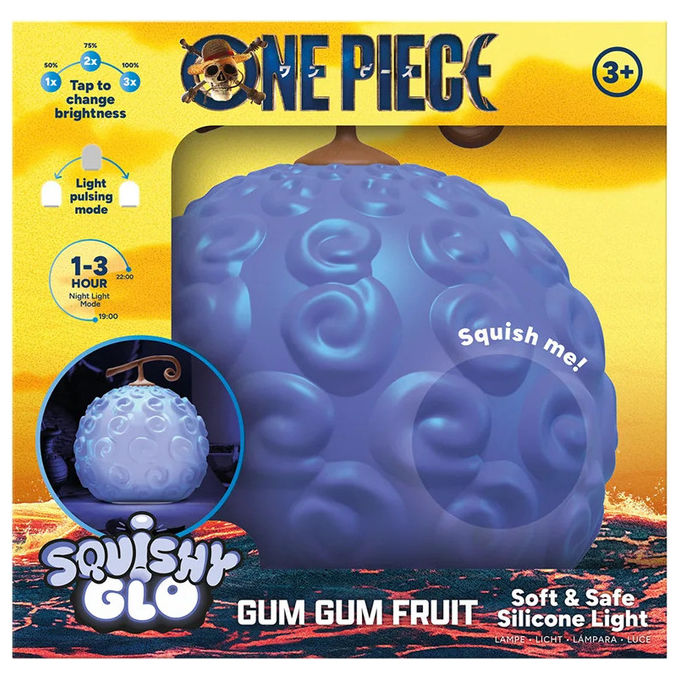 Paladone, Lampada One Piece Frutto Gom Gom, Ricaricabile, 15 cm, Silicone