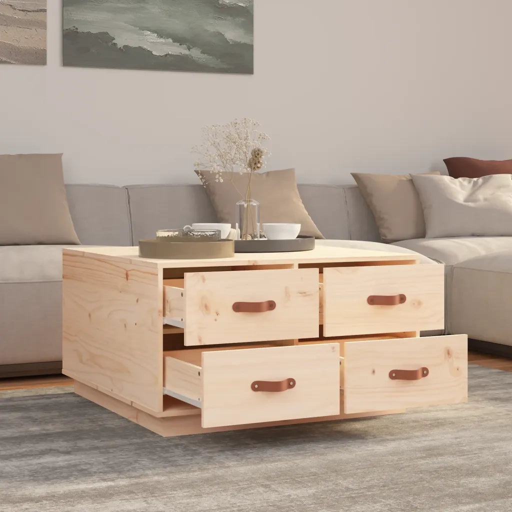 Tavolino da Salotto 80x80x45 cm in Legno Massello di Pino 821517