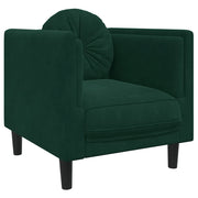 Poltrona | Sedia Relax con Cuscino Verde Scuro in Velluto
