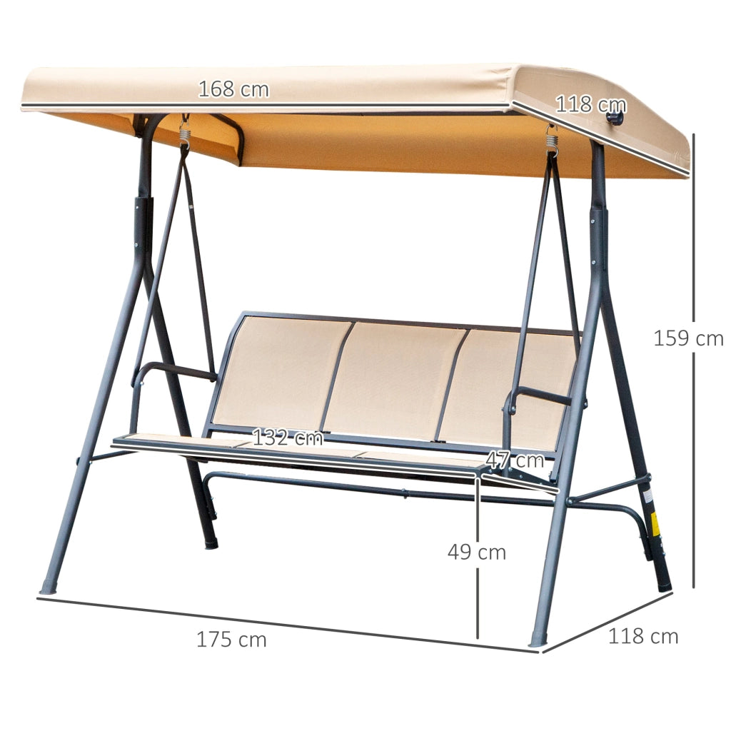 Amaca da giardino 3 posti ¨C zephmum ¨C beige, tessuto, acciaio