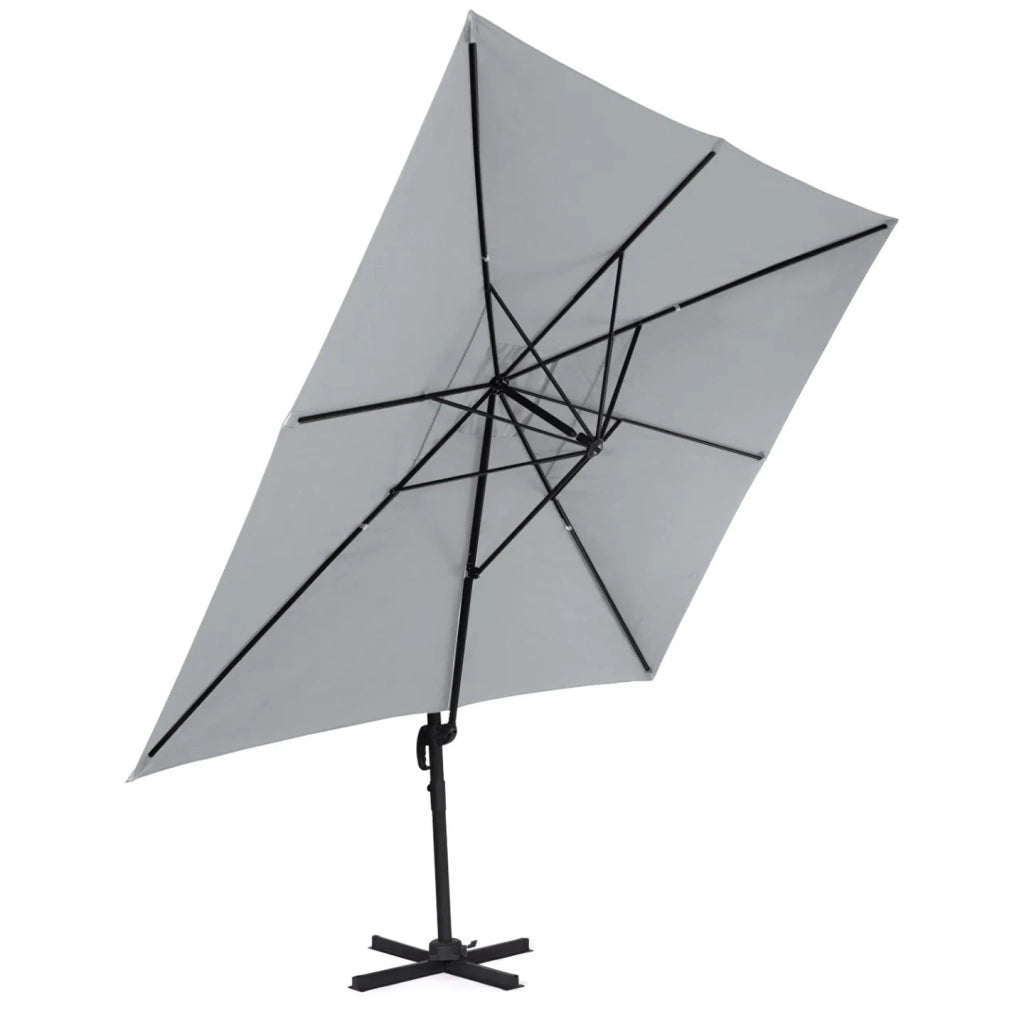 IDMarket - Ombrellone CALVI inclinabile a 360°, grigio chiaro 3x4 M con copertura