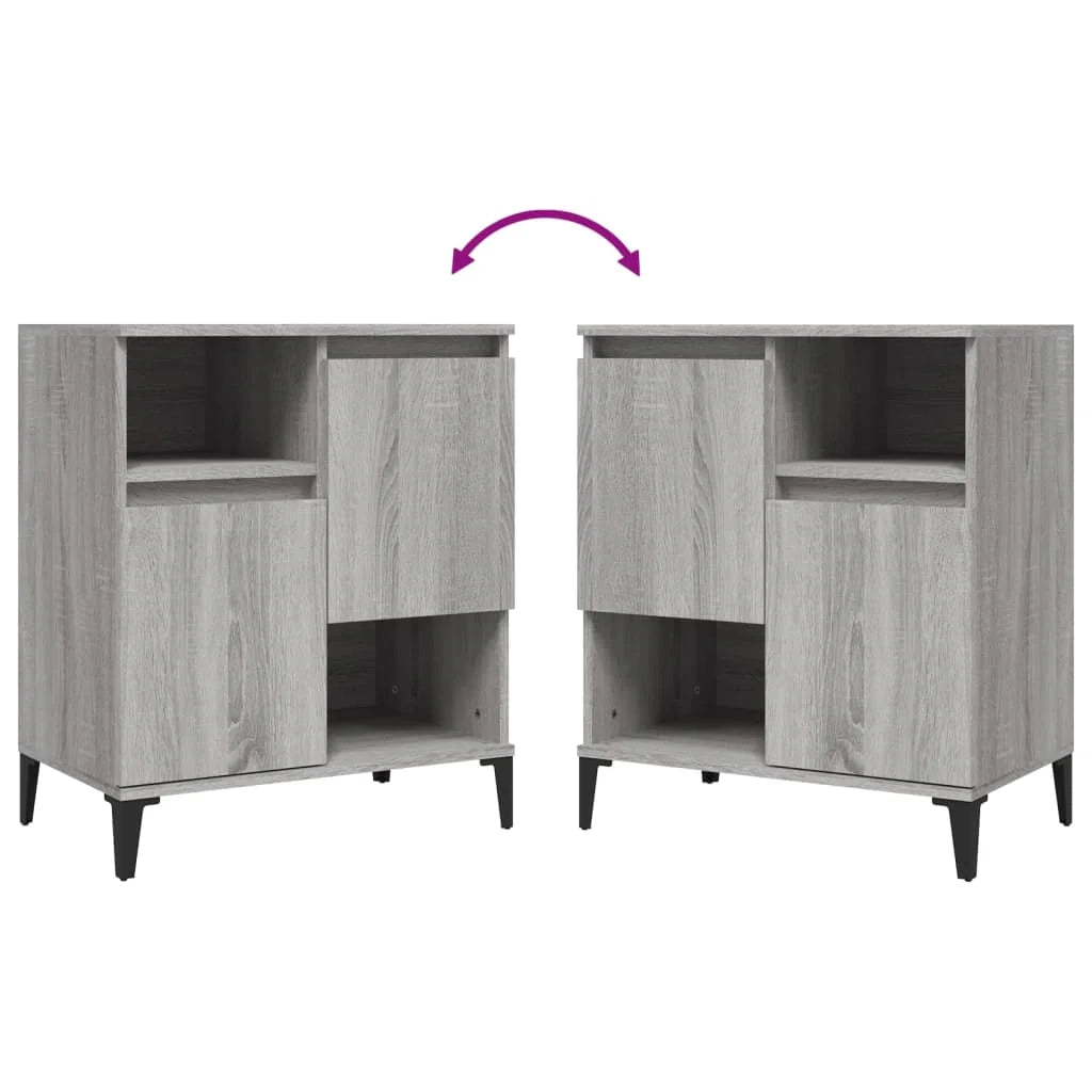 Buffet credenza cassettiera armadio mobile contenitore organizer per cucina soggiorno salotti 3 pezzi rovere Sonoma 60 x 35 x 70 cm legno ingegnerizzato grigio 02_0037169