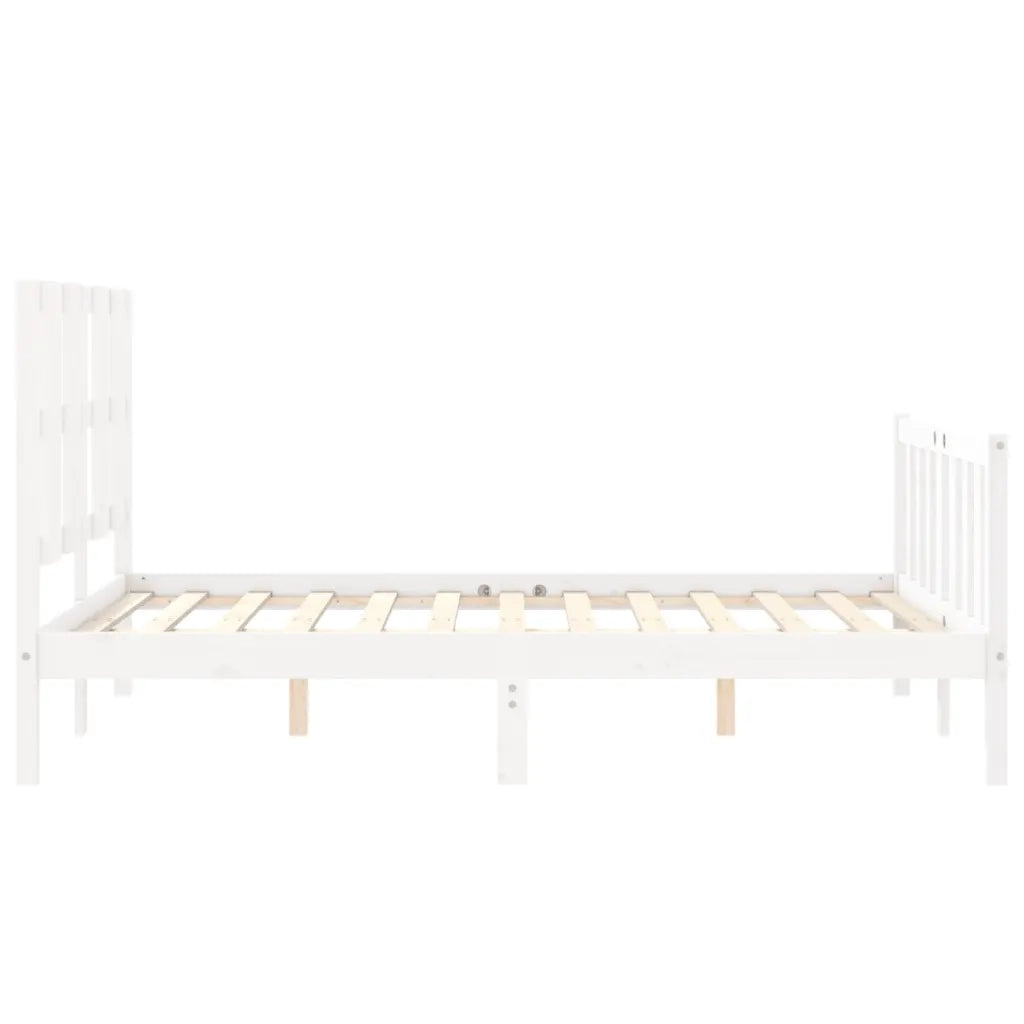 Giroletto senza Materasso-Struttura Letto Bianco 120x200 cm Legno Massello Pino 840345