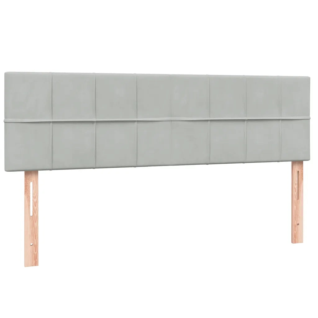 Letto a Molle con Materasso e LED Grigio Chiaro 160x220cm Velluto 3316935