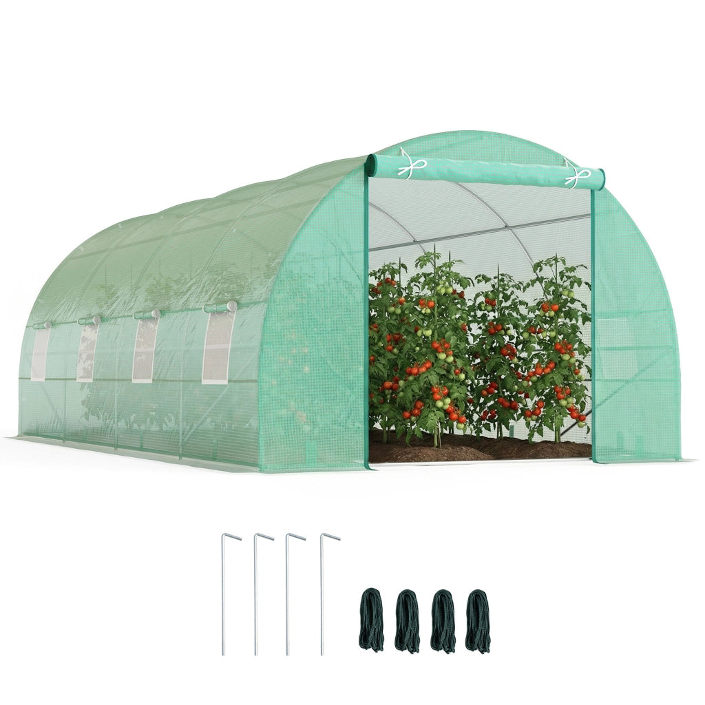 Serra da Giardino Tunnel con Finestre ¨C Zephmum ¨C Verde 6x3x2 m