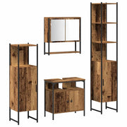 Set di mobili per il Bagno | Armadio da bagno con lo scaffale 4 pz Legno vecchio