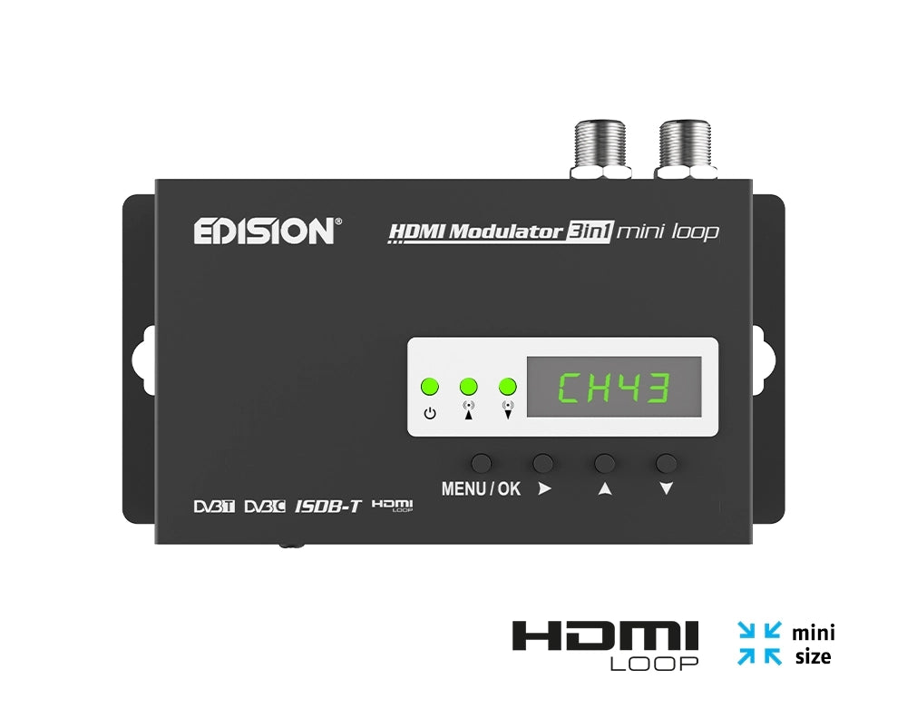 Modulatore Digitale HDMI mini Loop Videosorveglianza Terrestre DVB-T, ISDB-T o Cavo DVB-C
