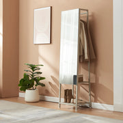 Specchio da Terra Klilbojle con Appendiabiti 160 x 40 x 35 cm - Avena Oatmeal [en.casa]
