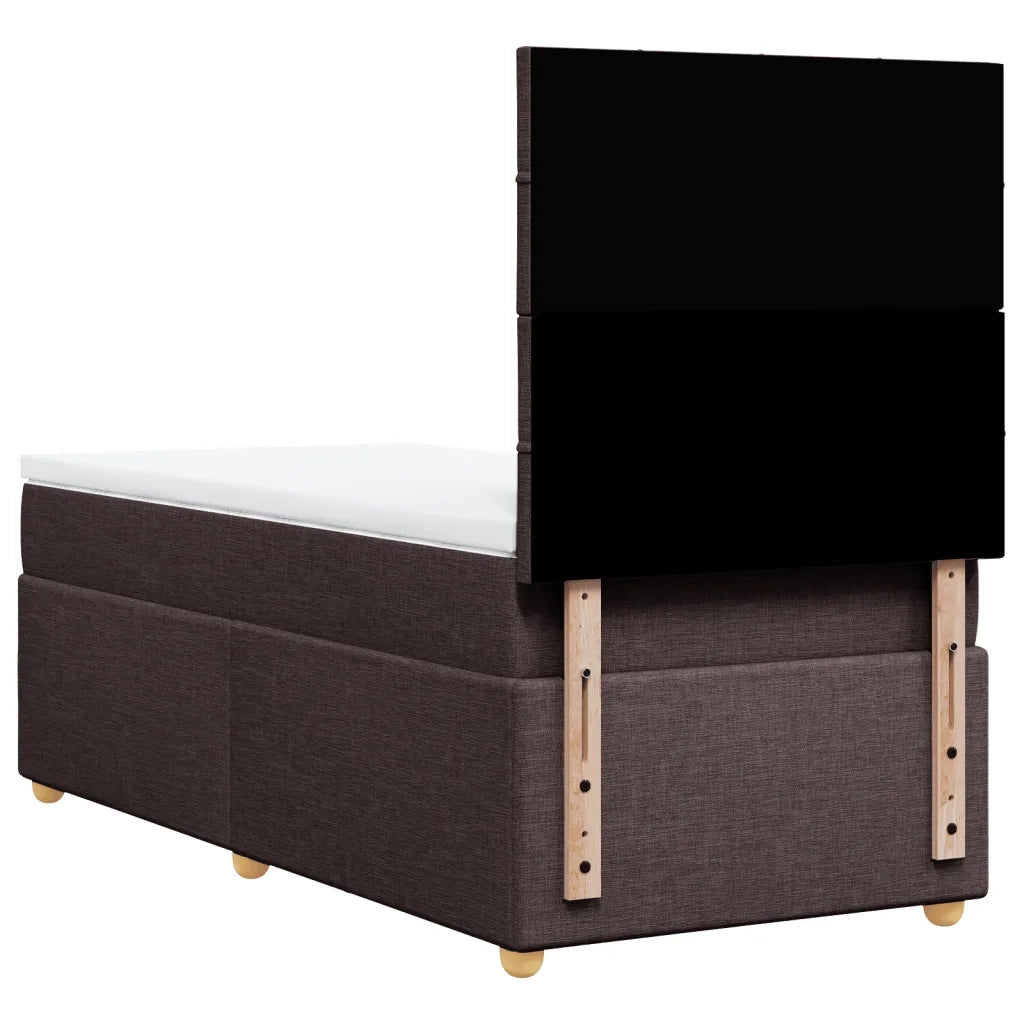 Giroletto a Molle con Materasso Marrone Scuro 100x200cm Tessuto 3291194