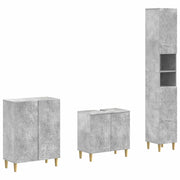 Set di armadietti da bagno in 3 pezzi DELFT Grigio Cemento 3417462