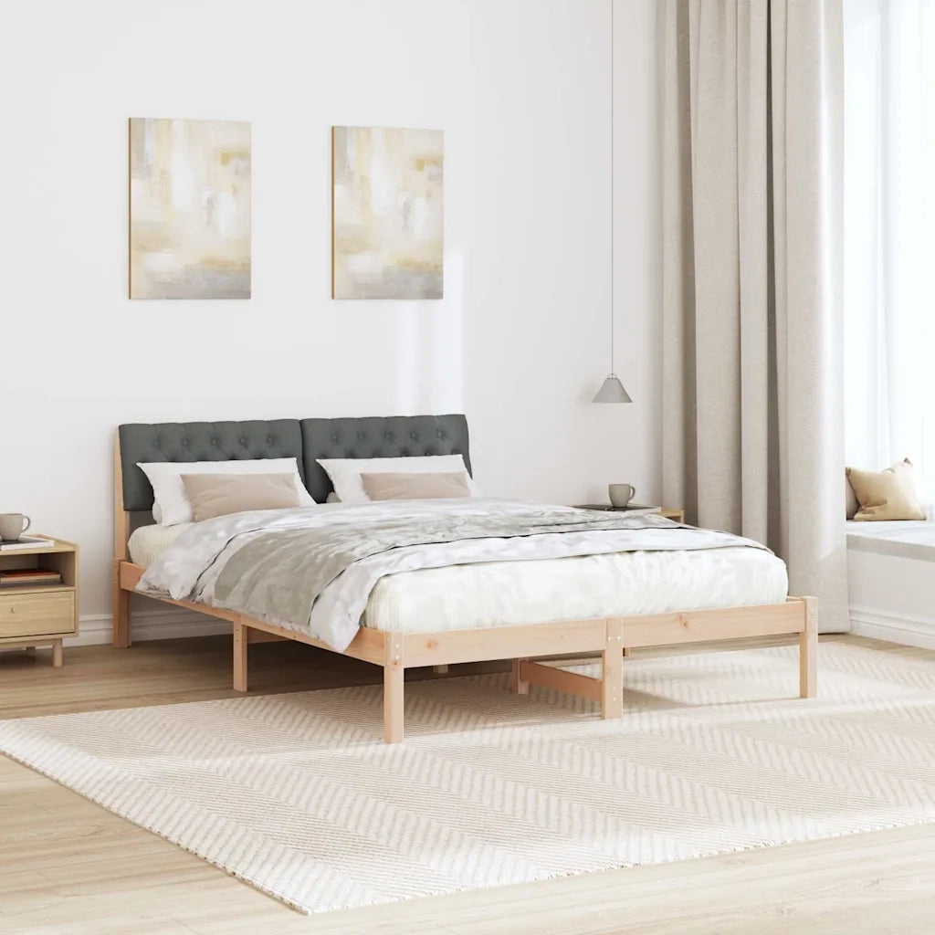Struttura del Letto marrone e grigio scuro 140 x 190 cm 878615