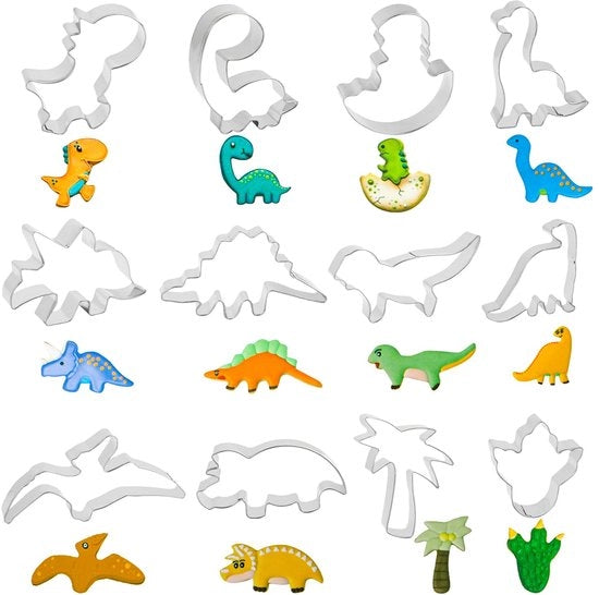 12 pezzi di stampi a forma di biscotto, stampi a forma di pane per bambini, stampi a forma di biscotto in acciaio inossidabile, set di stampi a forma di biscotto in forma di dinosauro per biscotti, pannocchie, verdure, frutta, formaggio