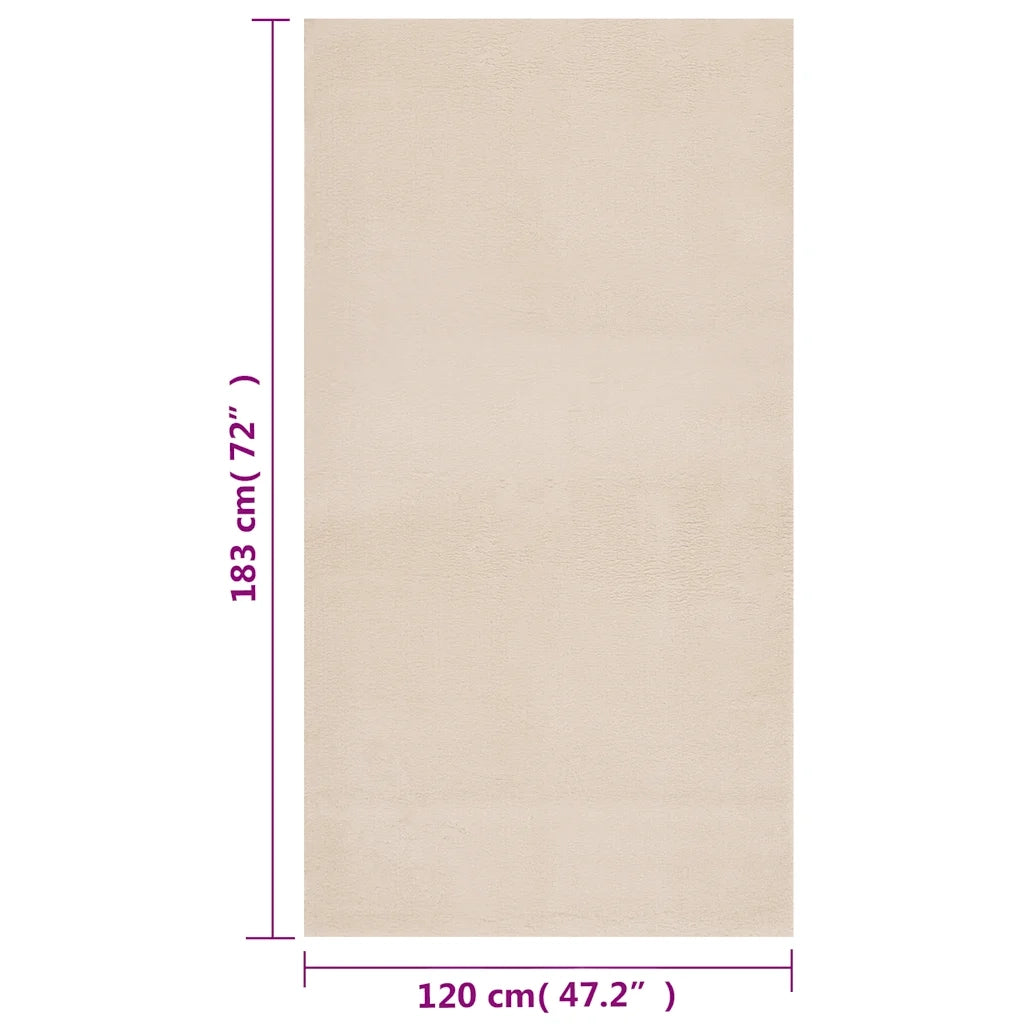 Tappeto Shaggy Beige 120x183 cm Poliestere 353834