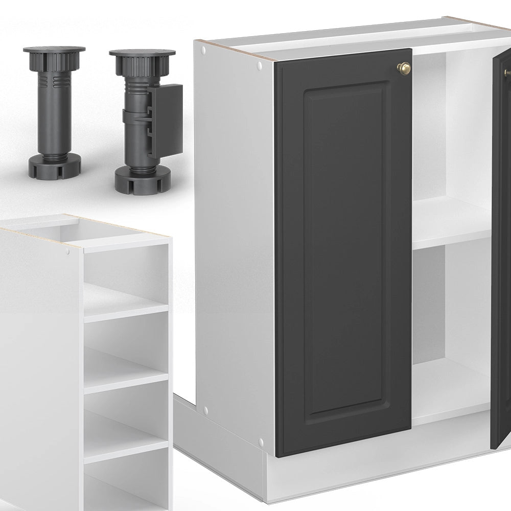 Isola cucina Fame-Line Antracite-oro/Bianco 90 cm senza piano di lavoro Vicco