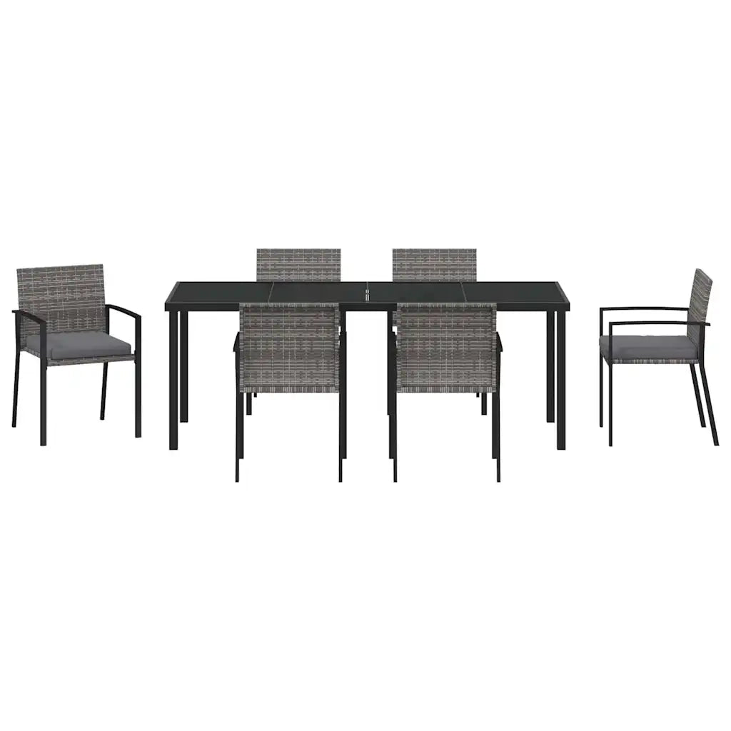 Set da Pranzo per Giardino 6 pcs Grigio 3379245