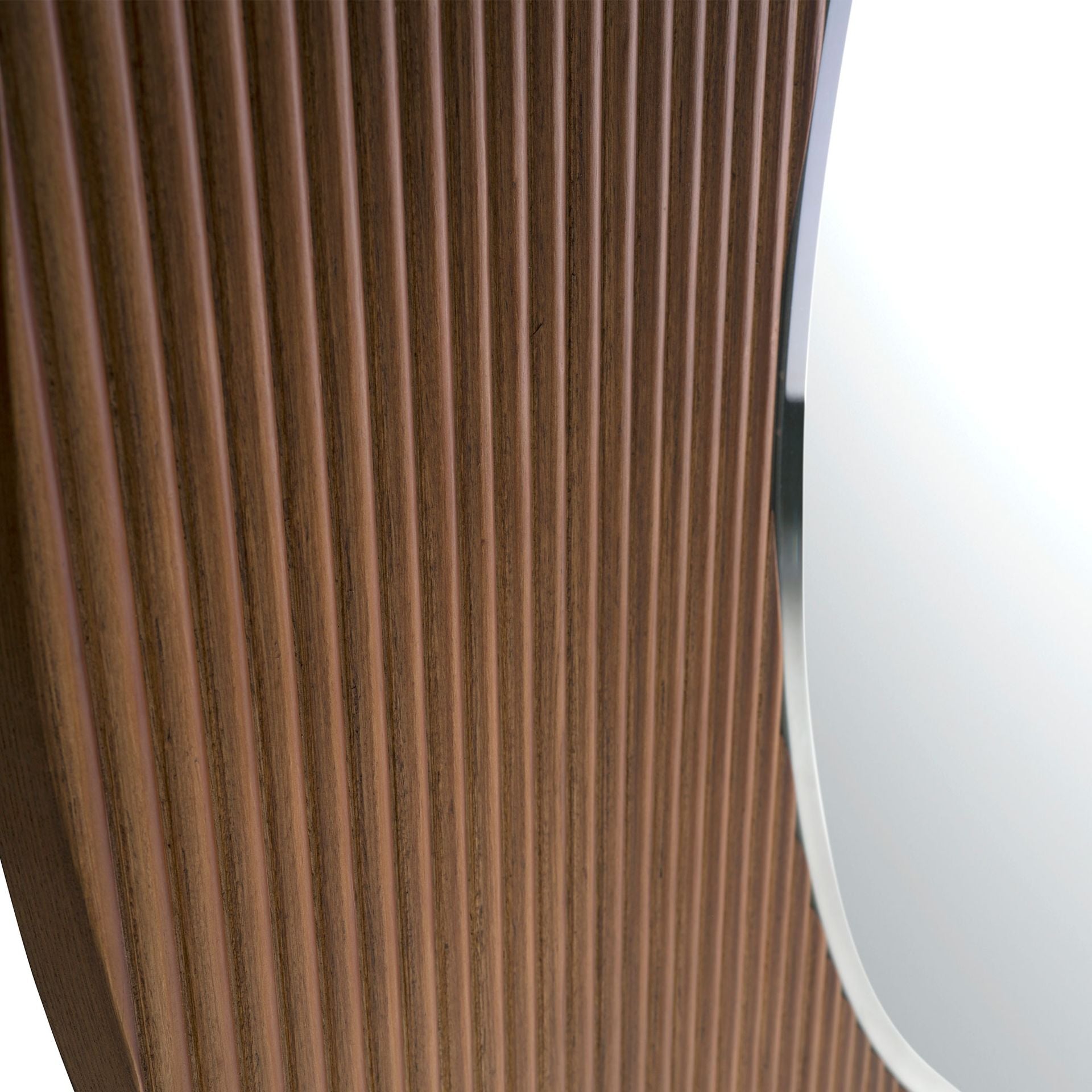 Specchio da parete rotondo noce