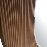 Specchio da parete rotondo noce