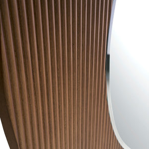 Specchio da parete rotondo noce