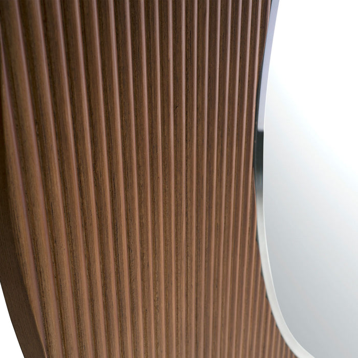 Specchio da parete rotondo noce