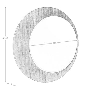 Specchio da parete rotondo noce