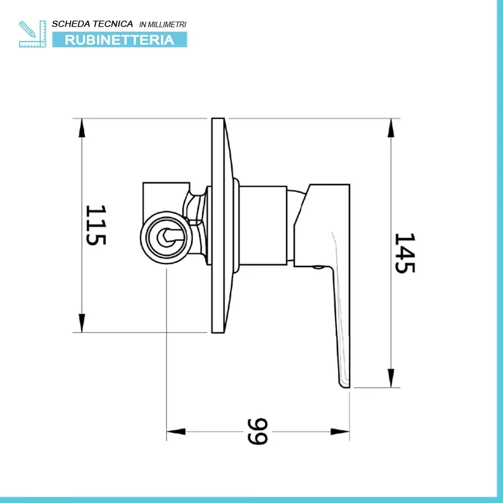 Set doccia incasso cromato con braccio e soffione tondo in acciaio  Erika