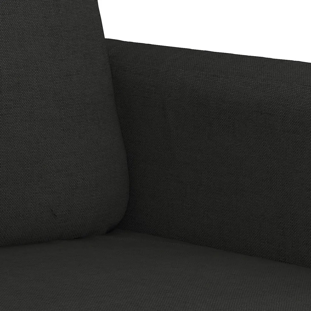 Set Divani 2 pz con Cuscini Nero in Tessuto 3202106