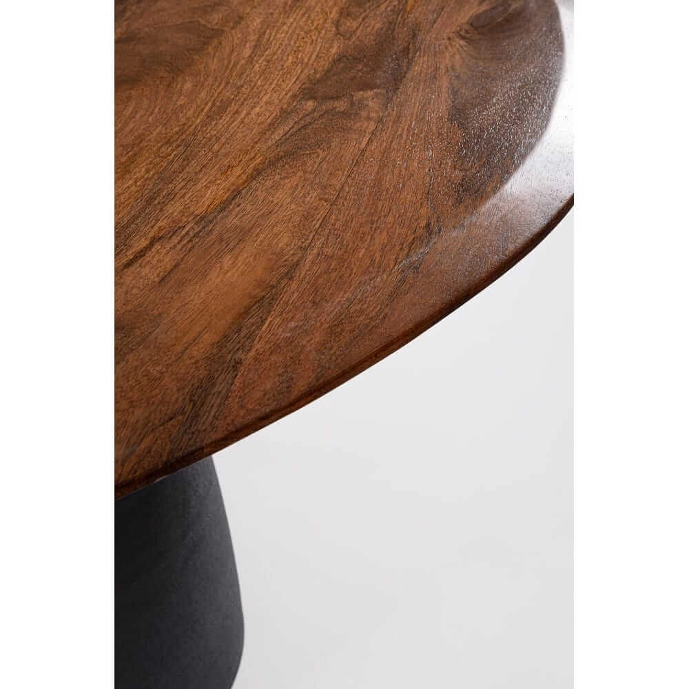 Tavolo Rotondo in Legno con Base Conica Nera 140 cm - FRANKLIN