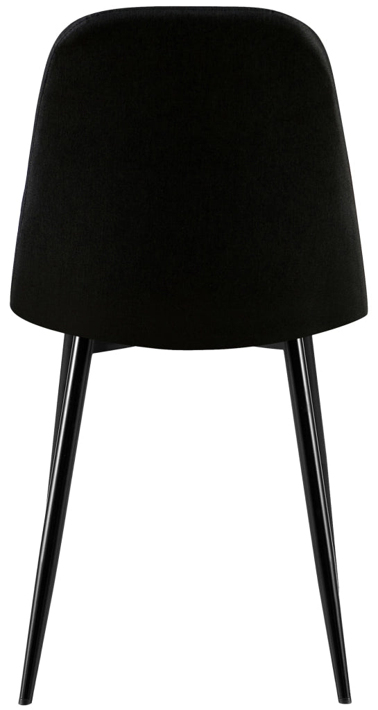 Sedia Giverny con cuciture decorative Tessuto,nero