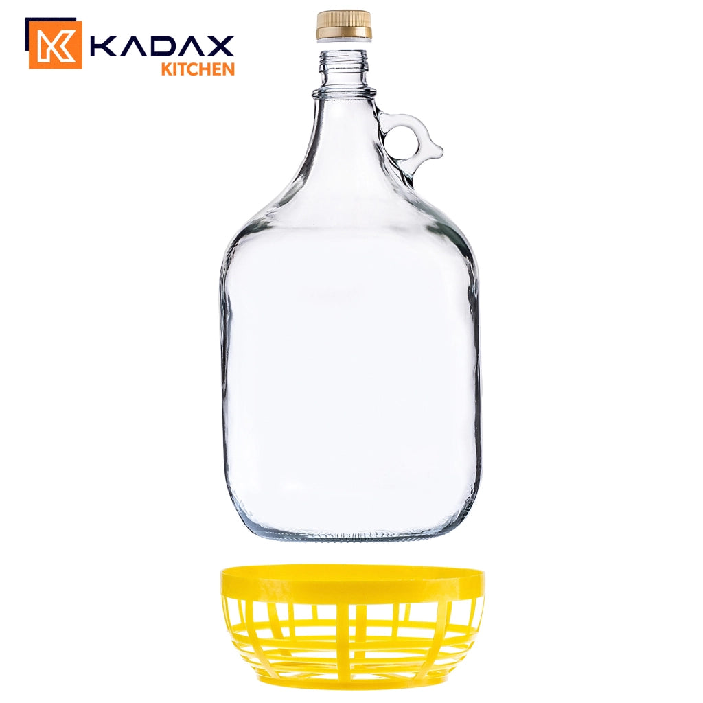 Bottiglia di vino KADAX 5L Palloncino Signora in un Cestino Bottiglia di vino + Tappo 3 pezzi