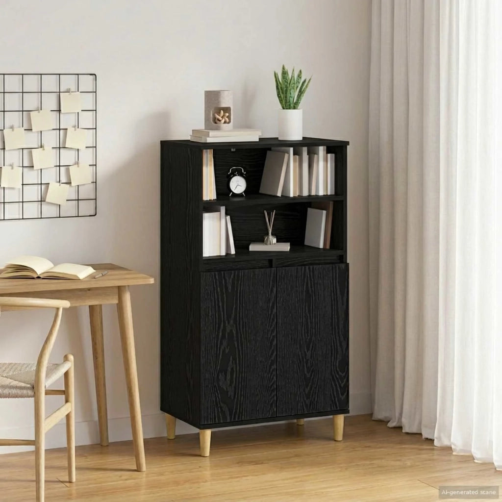 Credenza Rovere Nero 60 x 36 x 110 cm Legno ingegnerizzato 8014920