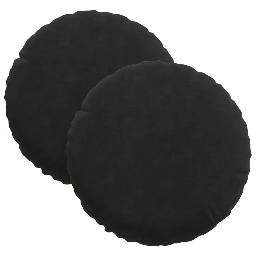 Cuscini per Seduta 2 pcs Nero Ø30 x 13 cm Velluto