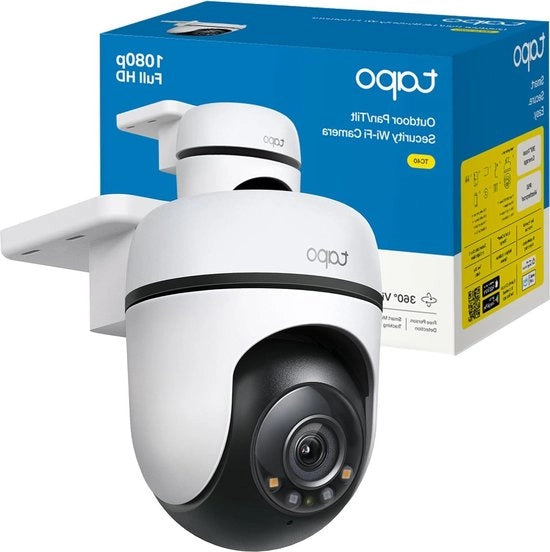 Camera di sorveglianza wireless per esterno risoluzione 360 gradi 1080p rilevamento movimento visione notturna fino a 30 m allarme audio sirena compatibile con Alexa e Google FHD 1080P360 - Camera di Sorveglianza Esterno
