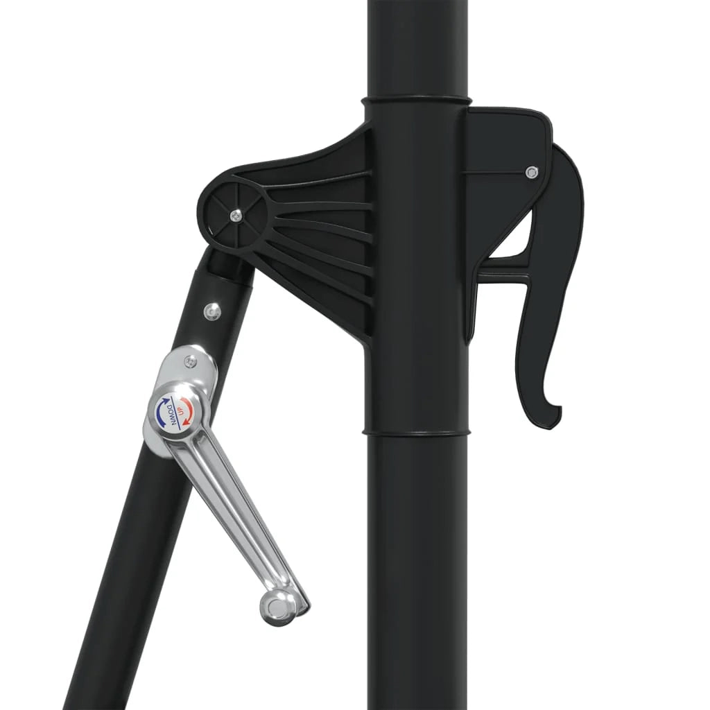 Ombrellone da parete con palo in metallo 300 cm nero 02_0008683