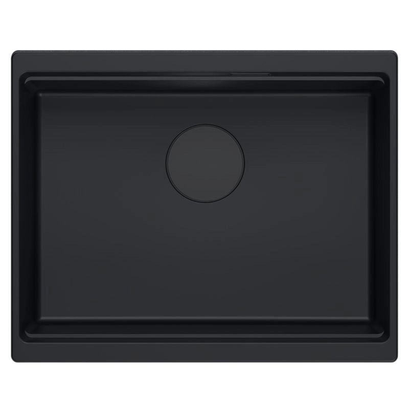 Lavello In Granito Logan 100 Black Tappo rame spazzolato