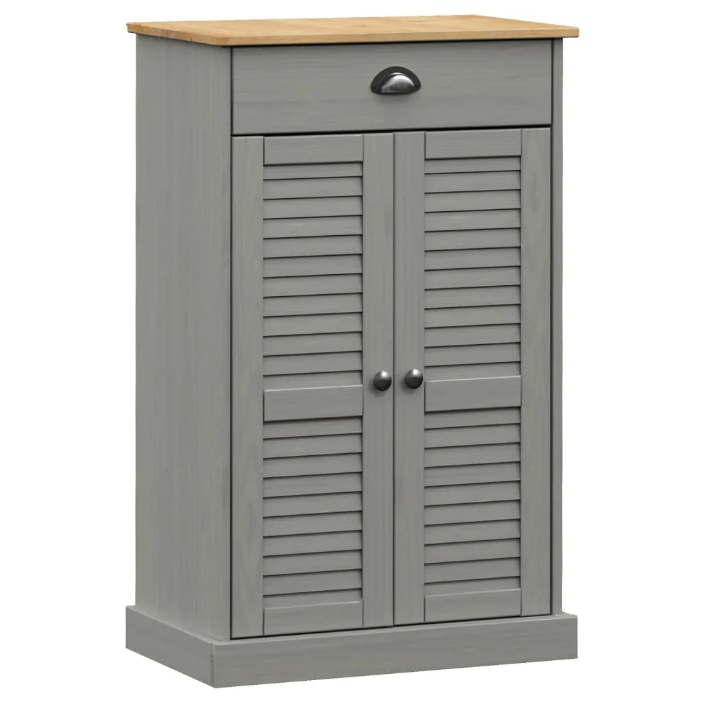 Scarpiera scarpiera mobile contenitore ingresso corridoio soggiorno 60 x 35 x 96 cm in legno massello di pino grigio 02_0022117