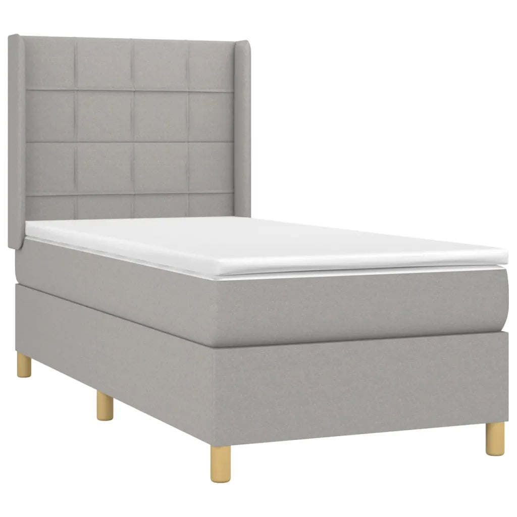 Letto a Molle Materasso e LED Grigio Chiaro 90x190 cm Tessuto 3138837