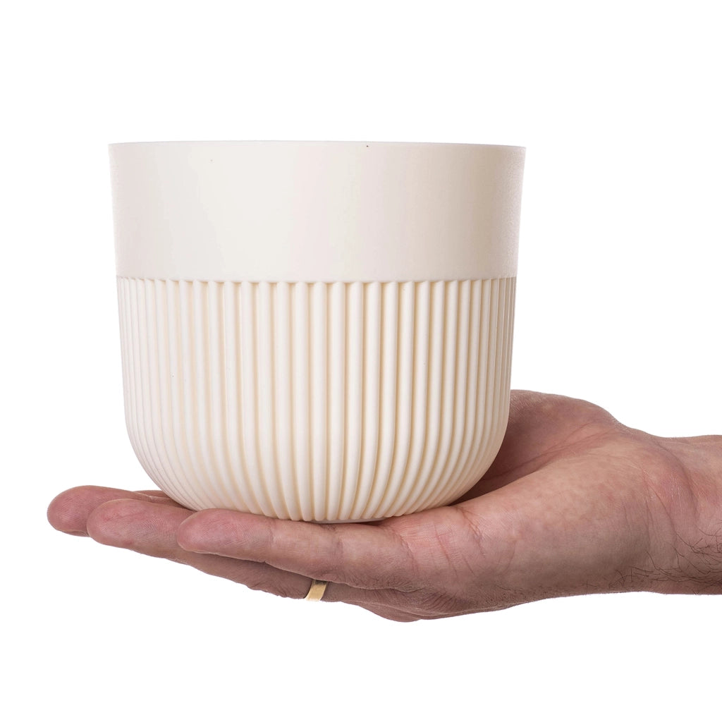 Vaso da fiori KADAX, Coprivaso, 13 cm, Plastica, Rotondo, A coste, Pianta