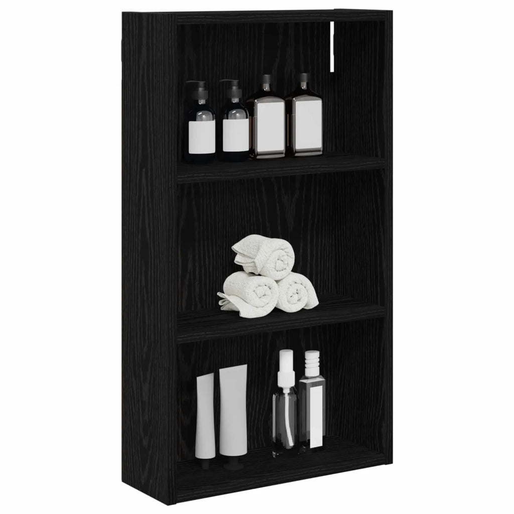 Armadio da bagno a muro Rovere Nero 40 x 14 x 70 cm
