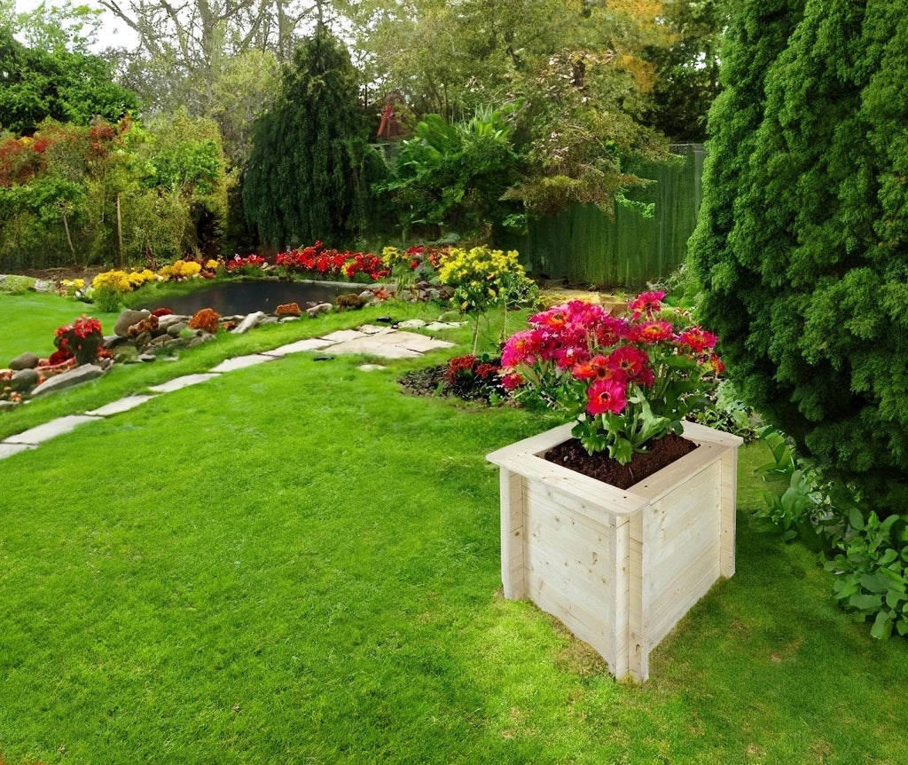 L?aiuola di giardino sopraelevata in legno - 58x58x57 cm - Timbela M618