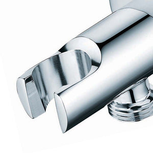 Presa d'acqua tonda in ottone con supporto doccetta