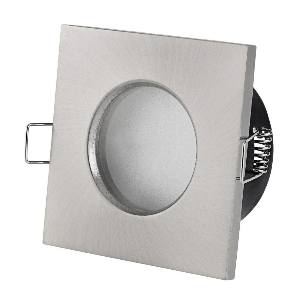 Trade Shop - Supporto Porta Faretto Da Incasso Lampadine Led Mr16 Par16 Quadrato Acciaio 75mm -