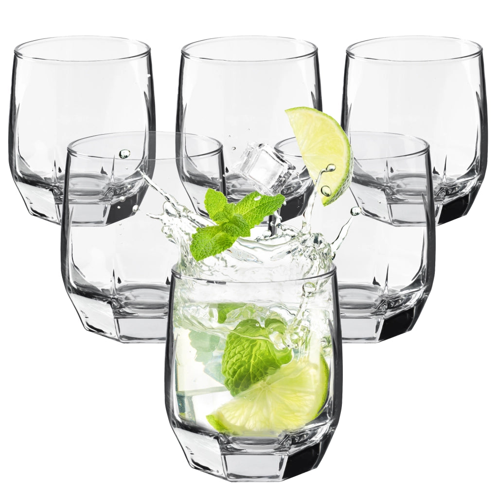 Bicchieri KADAX per bevande, whisky, succhi di frutta, set da 6 bicchieri, 215 ml