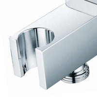 Presa d'acqua quadra in ottone con supporto doccetta