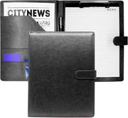 Klembord A4 con coperchio - Agenda A4 per uso ufficio - 1 pezzo - Nero - Pelle PU