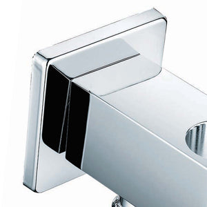 Presa d'acqua quadra in ottone con supporto doccetta