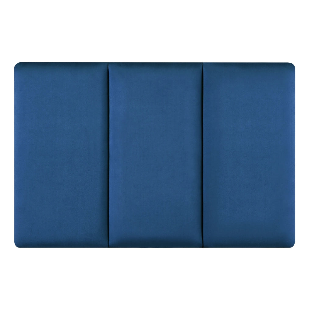 Set Carpino di 3 Pannelli Murali Imbottiti Rivestiti in Tessuto Velluto Blu Marino 60x30 cm [neu.haus]