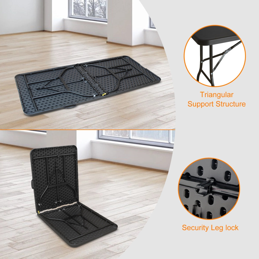 Tavolo Pieghevole Portatile ¨C MINIMAL ¨C Nero, 135 kg, Campeggio/Esterno