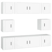 Set Mobili Porta TV 8pz | Armadietto TV | Mobile Porta TV Bianco in Legno Multistrato