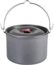Stockpot da Campeggio con Coperchio Grande Set da Cucina Esterno Portatile per 1-6 Persone