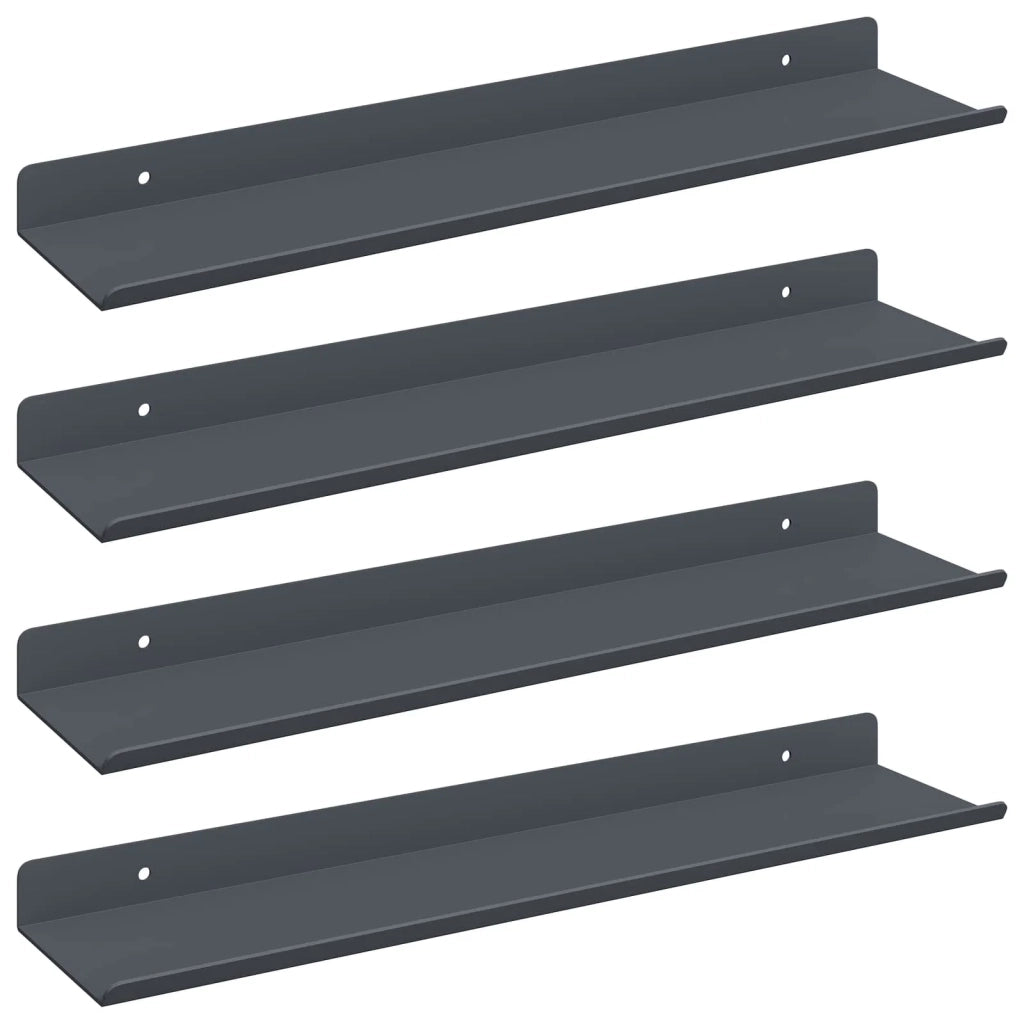 Mensola sospesa 4 pcs Antracite 40 x 8,5 x 2,5 cm Acciaio